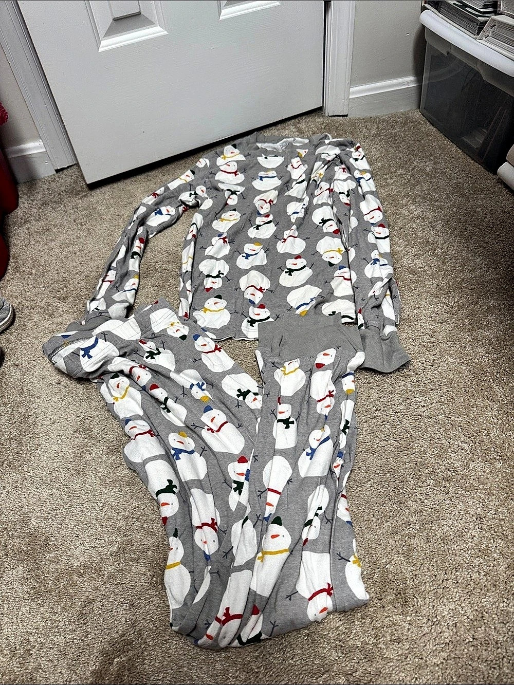 Carter’s Men’s Snowman Pajama Set Gray & White size XL